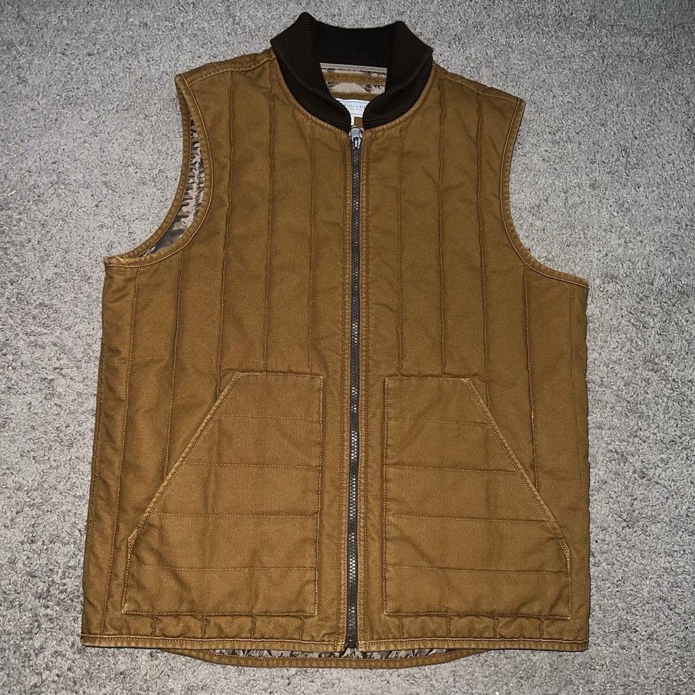 Wallace & Barnes J crew Canvas Quilted Puffer Work Vest Mens Small